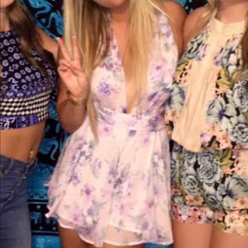 Floral wrap romper
